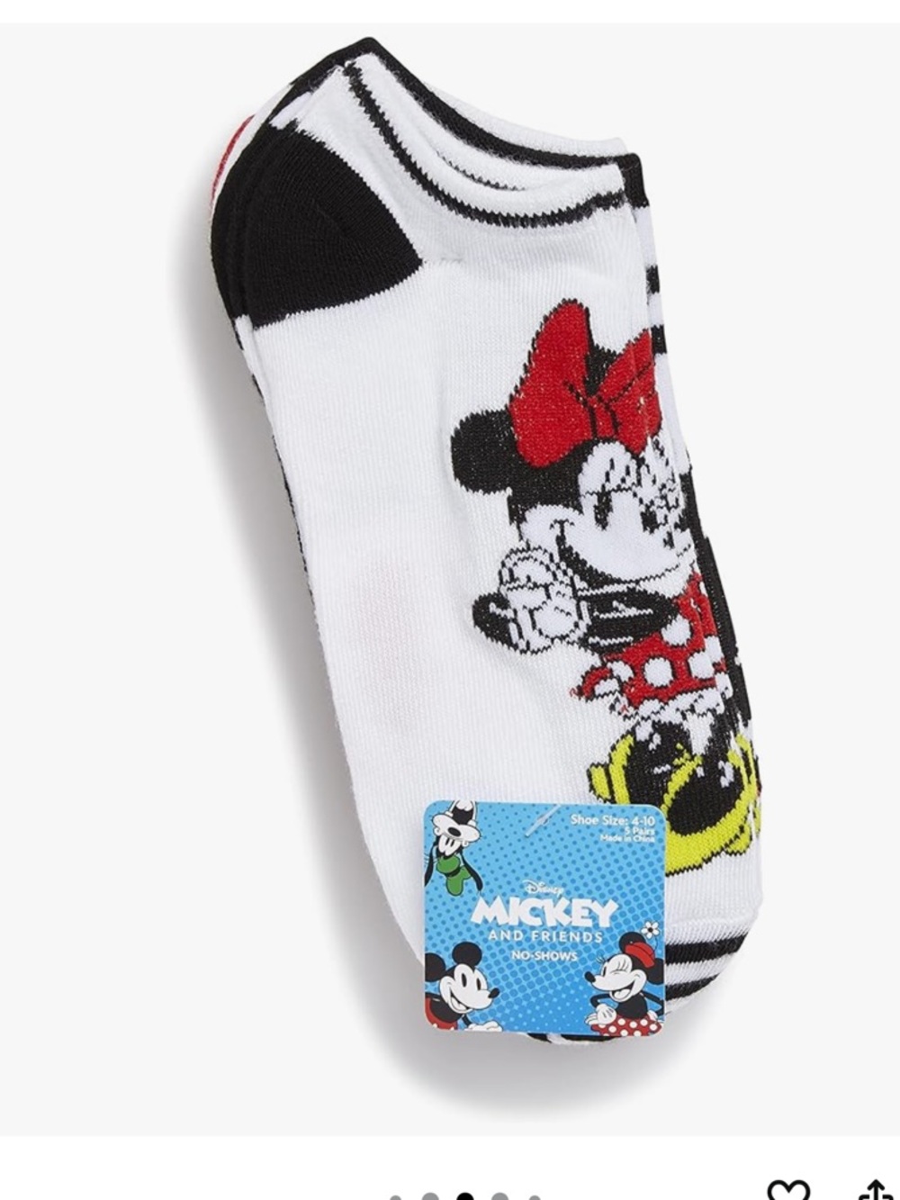 Disney Women's Mickey Mouse 5 Pack No Show Socks - Picture 6 of 6